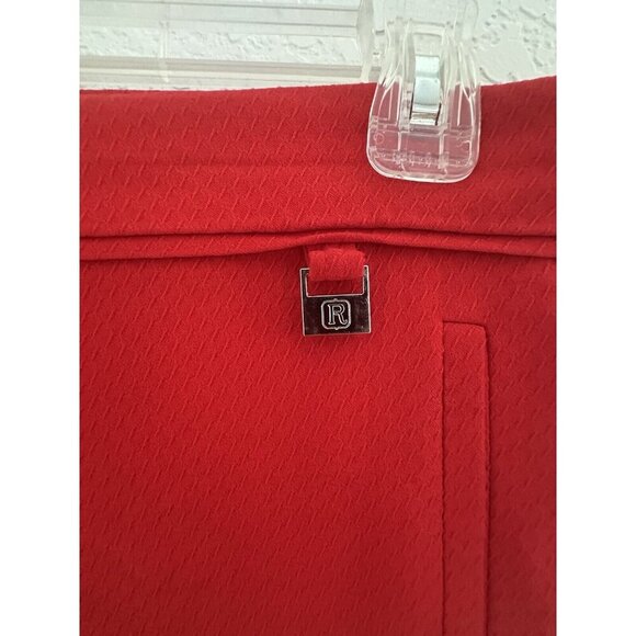 Rafaella Comfort Womens Pants 12 Red Textured Knit Stretch Pull On Ponte Comfort - Picture 7 of 8